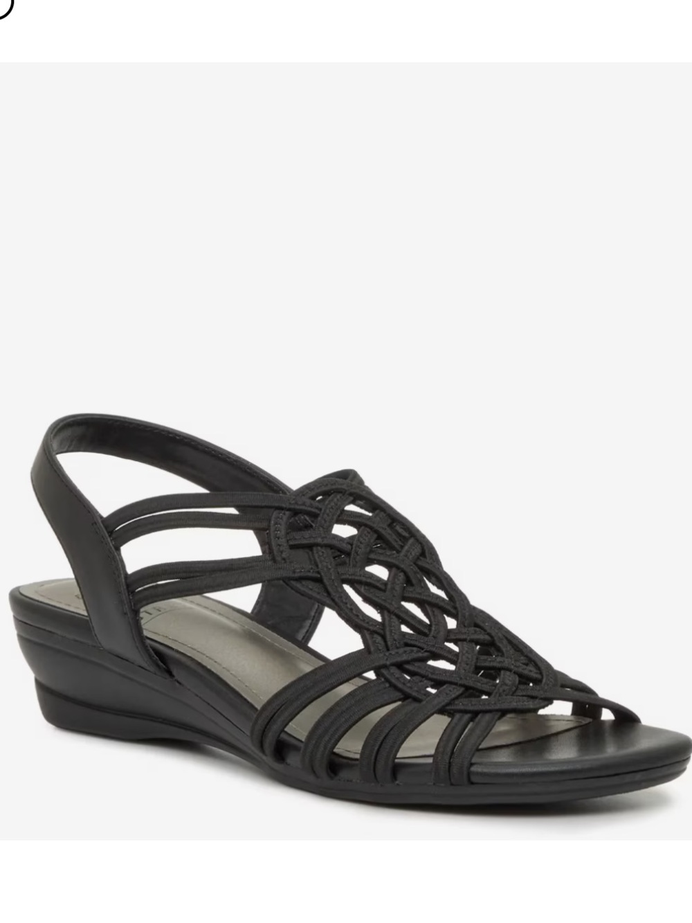 Impo Black Knotted Strappy Wedge Sandal